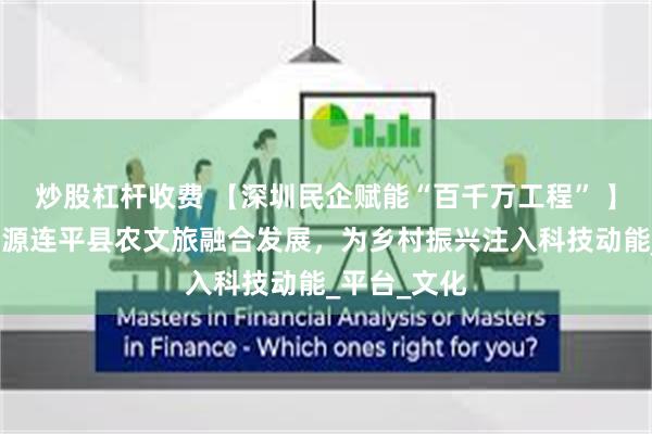 炒股杠杆收费 【深圳民企赋能“百千万工程” 】腾讯助力河源连平县农文旅融合发展，为乡村振兴注入科技动能_平台_文化